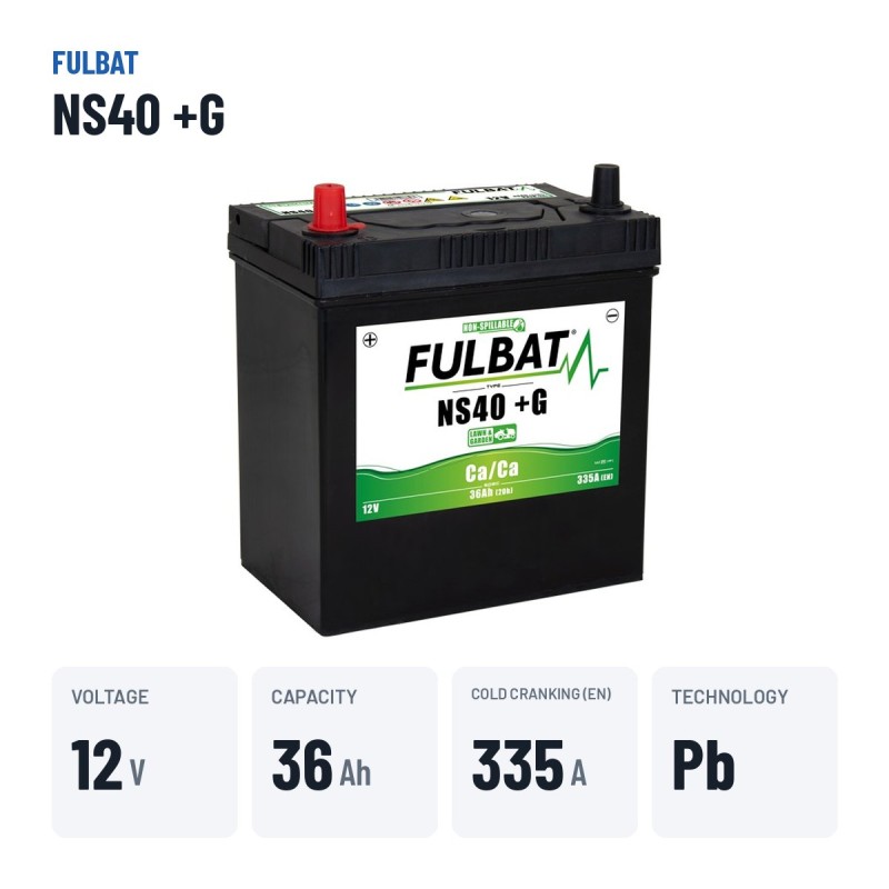 Batteria per rasaerba Fulbat NS40 +G 12V 36Ah 335A – dati principali