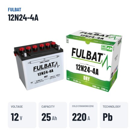 Batteria per rasaerba Fulbat 12N24-4A 24V 25.3Ah 220A – dati principali