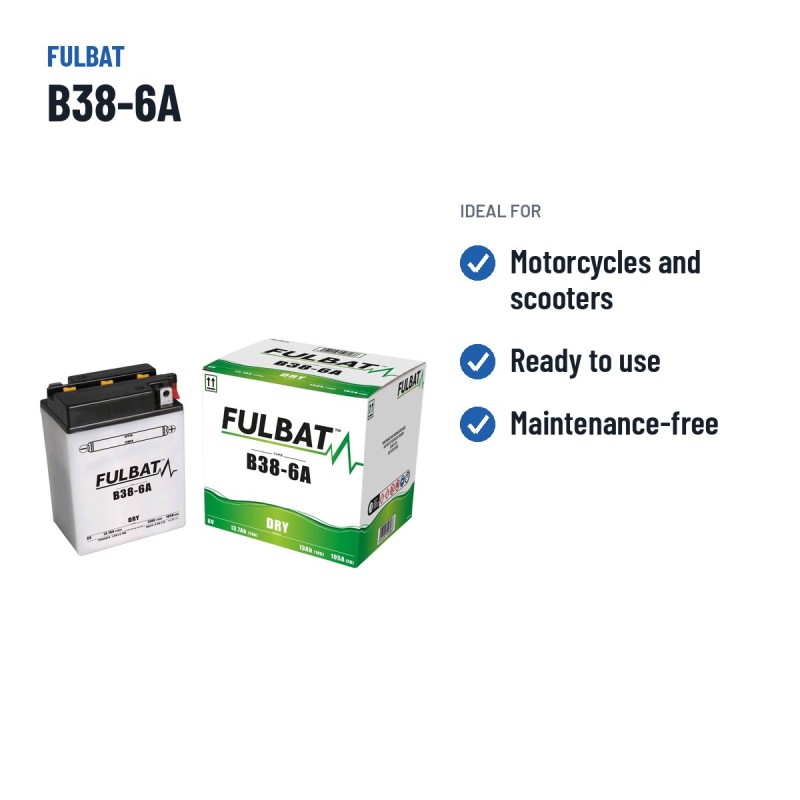 Batteria moto Fulbat B38-6A 6V 13.7Ah 105A – usi consigliati