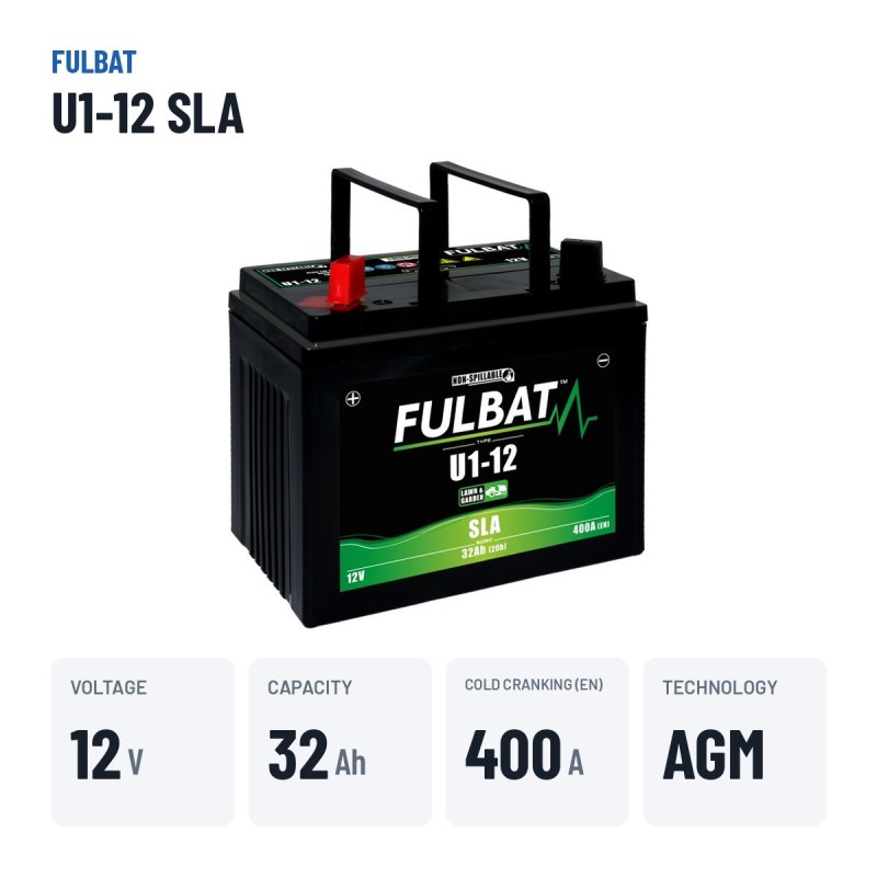 Rasenmäher-Batterie Fulbat U1-12 SLA 12V 32Ah 400A AGM – wichtigste Daten