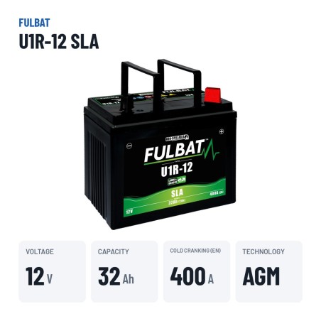 Rasenmäher-Batterie Fulbat U1R-12 SLA 12V 32Ah 400A AGM
