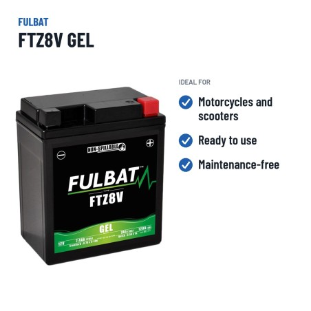 Motorcycle battery Fulbat FTZ8V GEL 12V 7.4Ah 120A GEL – recommended uses