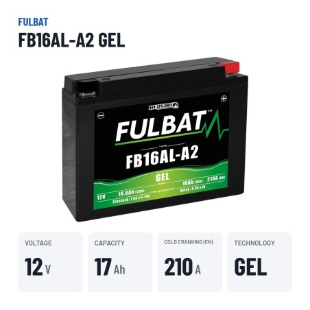 Batteria moto Fulbat FB16AL-A2 GEL 12V 16.8Ah 210A GEL – dati principali