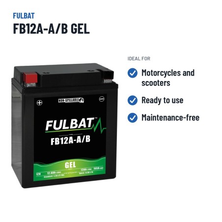 Batteria moto Fulbat FB12A-A/B GEL 12V 12.6Ah 155A GEL – usi consigliati