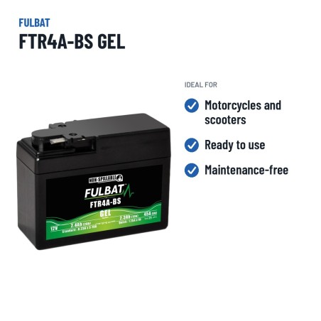 Motorradbatterie Fulbat FTR4A-BS GEL 12V 2.4Ah 45A GEL – empfohlene Einsatzbereiche