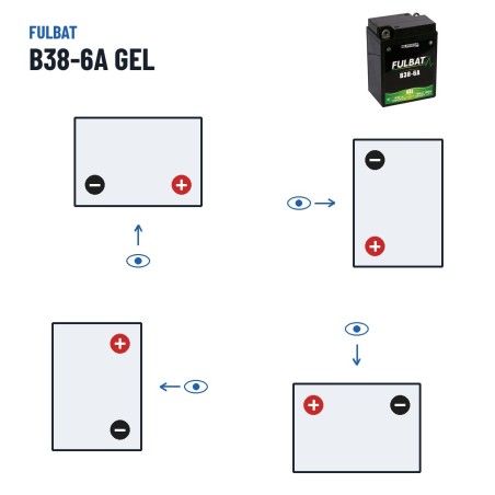 Motorcycle battery Fulbat B38-6A GEL 6V 13.7Ah 105A GEL