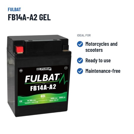 Batterie moto Fulbat FB14A-A2 GEL 12V 14.7Ah 200A GEL – utilisations recommandées
