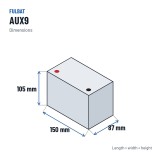 Auxiliary battery Fulbat AUX9 12V 8.4Ah AGM – dimensions 150 × 87 × 105 mm