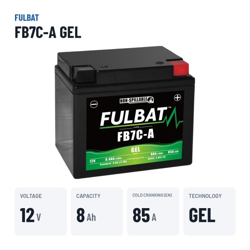 Motorcycle battery Fulbat FB7C-A GEL 12V 8.4Ah 85A GEL – key specs