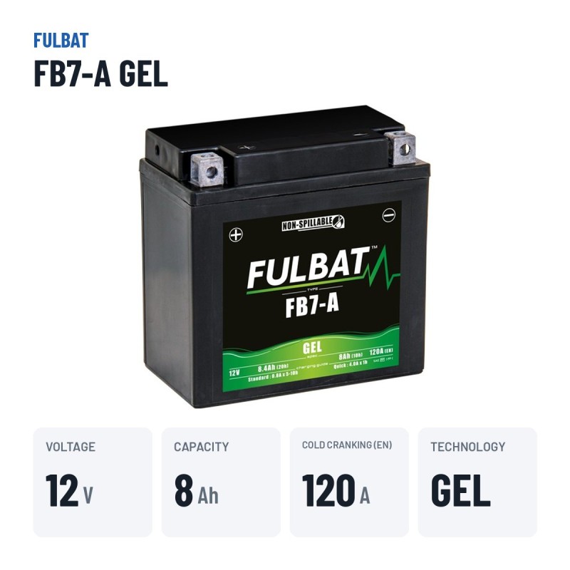 Batteria moto Fulbat FB7-A GEL 12V 8.4Ah 120A GEL – dati principali