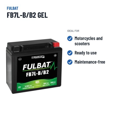 Batterie moto Fulbat FB7L-B/B2 GEL 12V 8.4Ah 100A GEL – utilisations recommandées