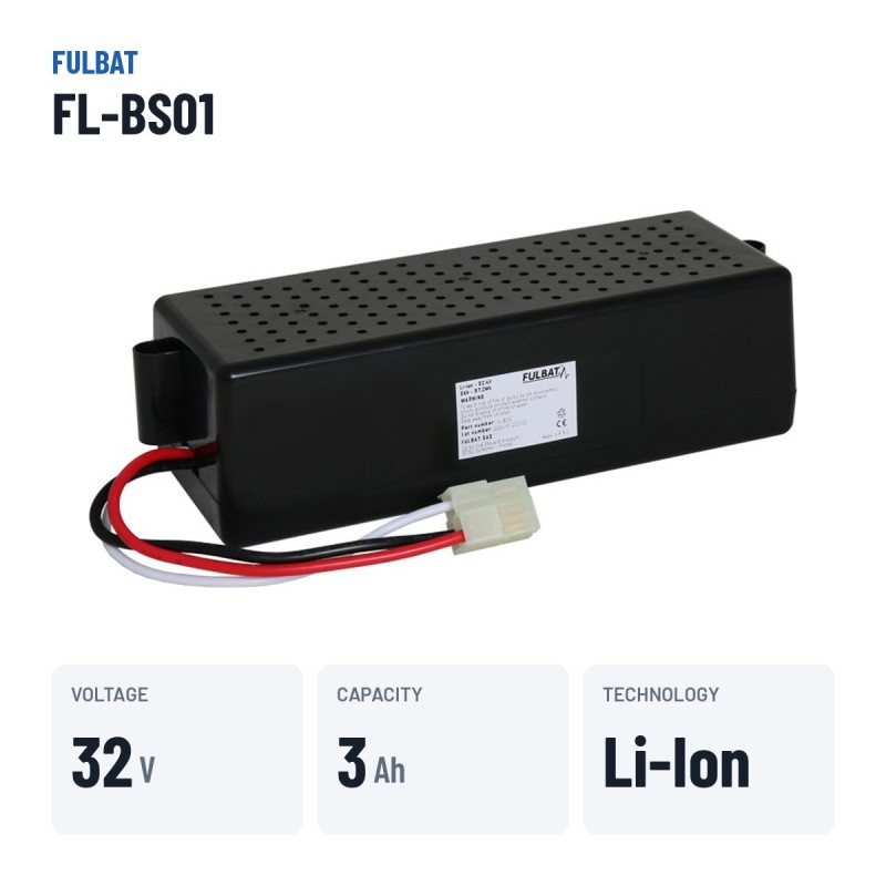 Batterie de tondeuse Fulbat FL-BS01 32.4V 3Ah Li-Ion – caractéristiques clés