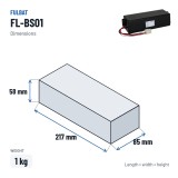 Batteria per rasaerba Fulbat FL-BS01 32.4V 3Ah Li-Ion – dimensioni 217 × 85 × 58 mm