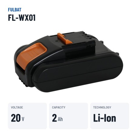 Batterie de tondeuse Fulbat FL-WX01 20V 2Ah Li-Ion – caractéristiques clés