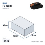 Lawnmower battery Fulbat FL-WX01 20V 2Ah Li-Ion – dimensions 110 × 75 × 46 mm