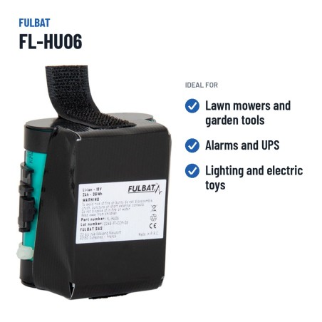 Bateria de corta-relva Fulbat FL-HU06 18V 2Ah Li-Ion – utilizações recomendadas