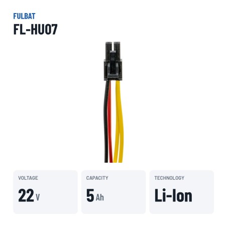 Bateria de corta-relva Fulbat FL-HU07 22V 5.2Ah Li-Ion – dados principais
