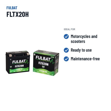 Batterie moto Fulbat FLTX20H 12Ah 720A LiFePO4 – utilisations recommandées
