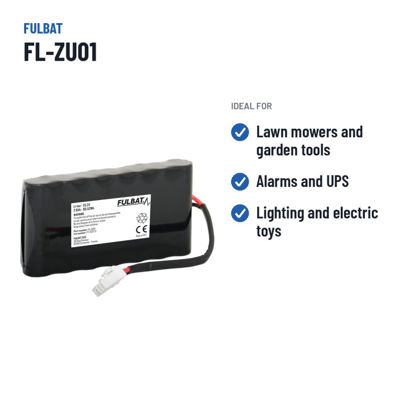Rasenmäher-Batterie Fulbat FL-ZU01 25.9V 2.6Ah Li-Ion – empfohlene Einsatzbereiche