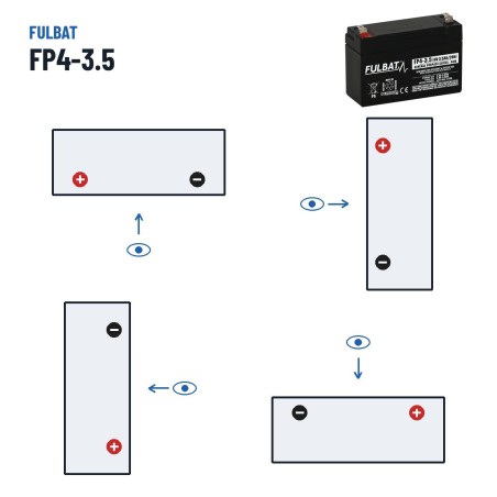 Batterie stationnaire onduleur Fulbat FP4-3.5 4V 3.5Ah AGM
