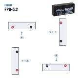 Batteria stazionaria UPS Fulbat FP6-3.2 6V 3.2Ah AGM – polarità (schema 1, + a sinistra)