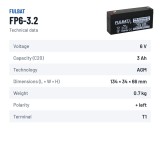 Batteria stazionaria UPS Fulbat FP6-3.2 6V 3.2Ah AGM – scheda tecnica