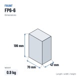 Batería estacionaria SAI/UPS Fulbat FP6-6 6V 6Ah AGM – medidas 70 × 47 × 106 mm