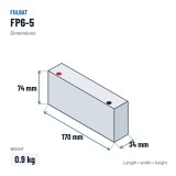 Stationärbatterie USV Fulbat FP6-5 6V 5Ah AGM – Abmessungen 170 × 34 × 74 mm
