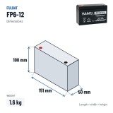 Stationary UPS battery Fulbat FP6-12 6V 12Ah AGM | baterias.com