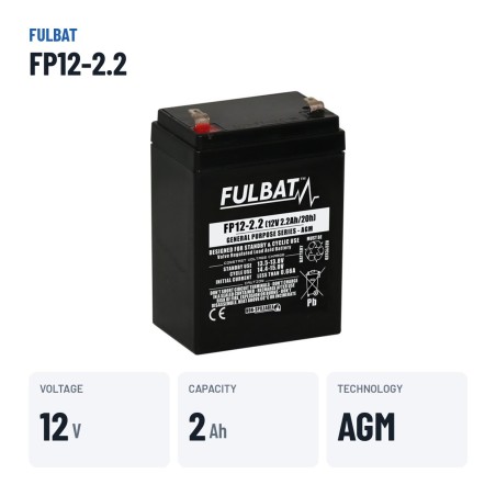 Stationary UPS battery Fulbat FP12-2.2 12V 2.2Ah AGM