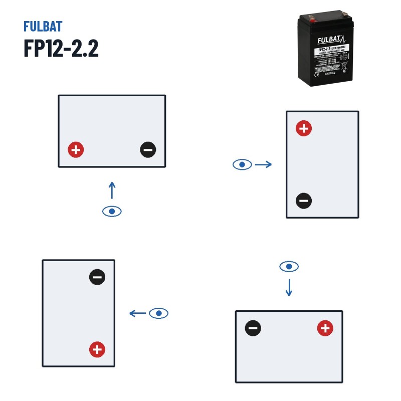 Stationary UPS battery Fulbat FP12-2.2 12V 2.2Ah AGM