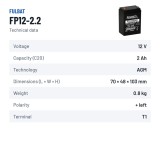 Batteria stazionaria UPS Fulbat FP12-2.2 12V 2.2Ah AGM