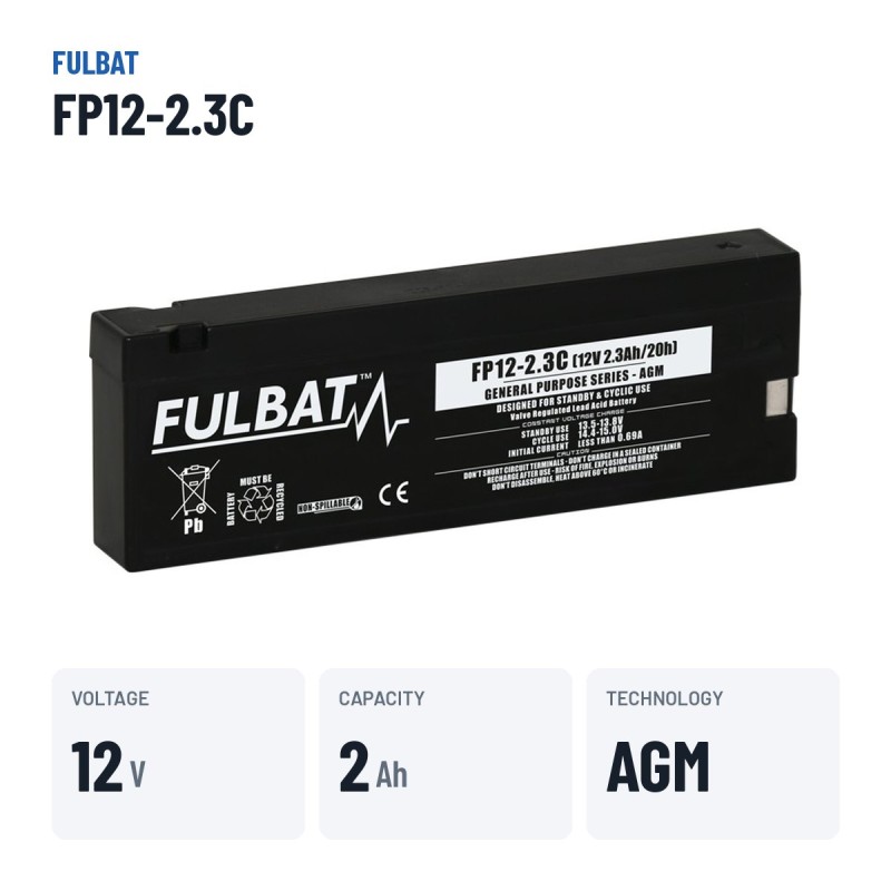Stationary UPS battery Fulbat FP12-2.3C 12V 2.3Ah AGM