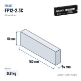 Batteria stazionaria UPS Fulbat FP12-2.3C 12V 2.3Ah AGM – dimensioni 182 × 24 × 61 mm