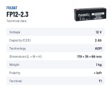 Stationärbatterie USV Fulbat FP12-2.3 12V 2.3Ah AGM – technische Daten