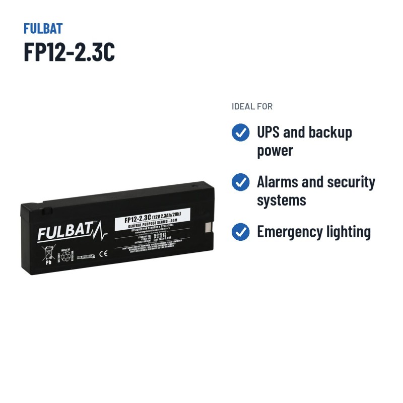 Stationary UPS battery Fulbat FP12-2.3C 12V 2.3Ah AGM