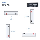 Stationärbatterie USV Fulbat FP12-4L 12V 4Ah AGM – Polarität (Schaltung 1, + links)