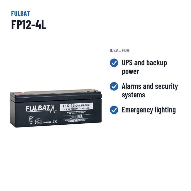 Stationärbatterie USV Fulbat FP12-4L 12V 4Ah AGM – empfohlene Einsatzbereiche
