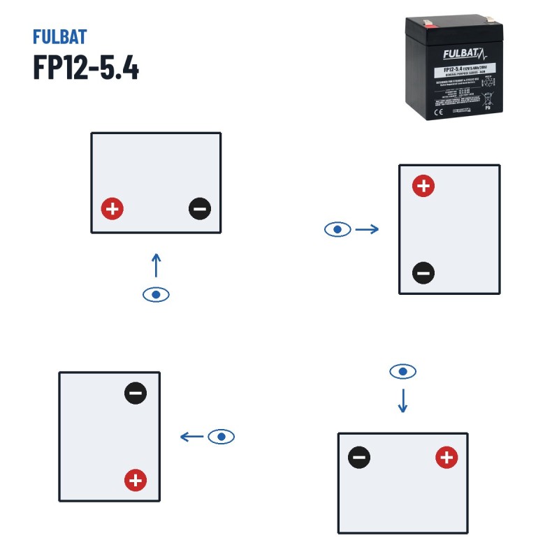 Batería estacionaria SAI/UPS Fulbat FP12-5.4 12V 5.4Ah AGM