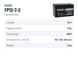Batteria per rasaerba Fulbat FP12-7-2 12V 7.2Ah AGM – scheda tecnica