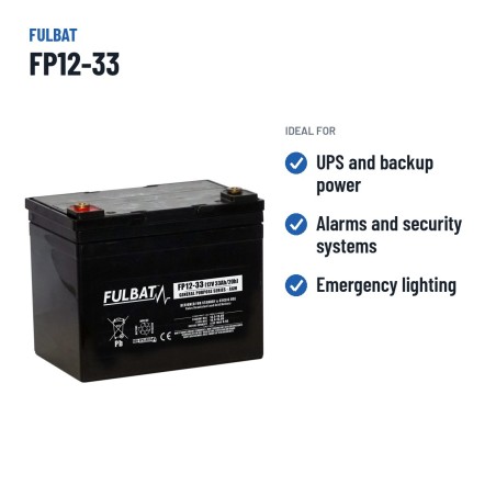 Stationärbatterie USV Fulbat FP12-33 12V 33Ah AGM – empfohlene Einsatzbereiche