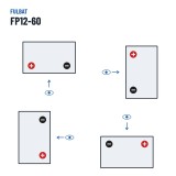 Bateria estacionária UPS Fulbat FP12-60 12V 60Ah AGM – polaridade (esquema 1, + esquerda)