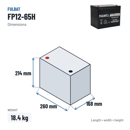 Stationary UPS battery Fulbat FP12-65H 12V 65Ah AGM