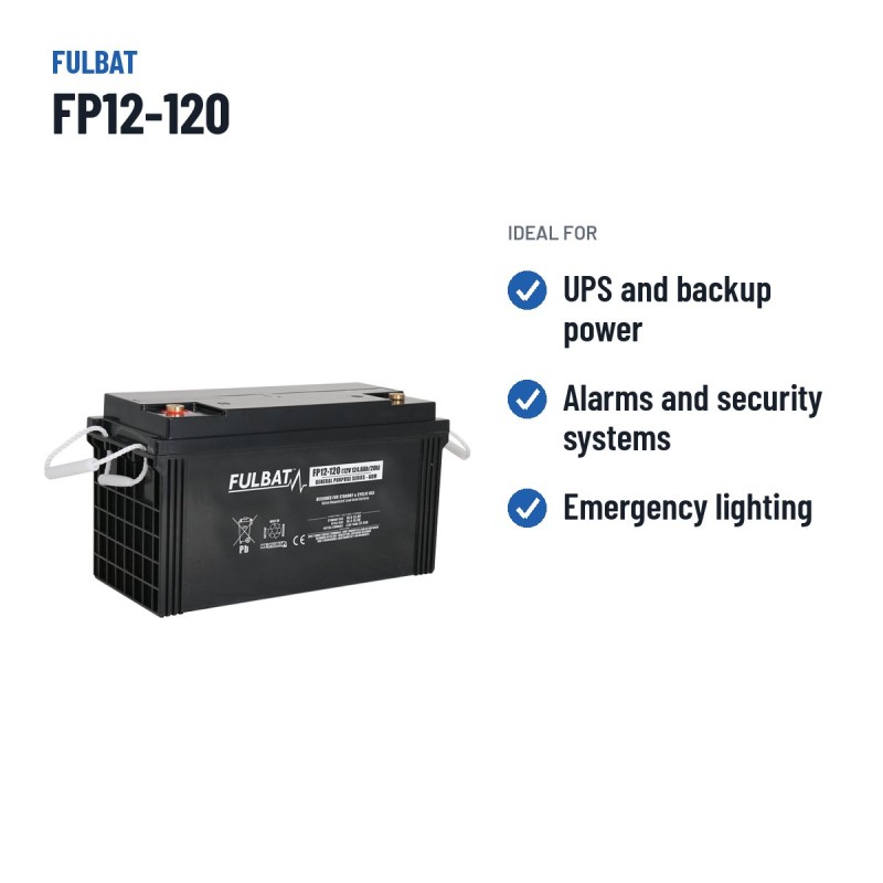 Batteria stazionaria UPS Fulbat FP12-120 12V 124.8Ah AGM – usi consigliati