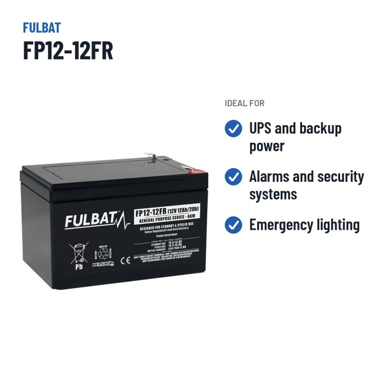 Stationärbatterie USV Fulbat FP12-12FR 12V 12Ah AGM – empfohlene Einsatzbereiche