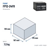 Batteria stazionaria UPS Fulbat FP12-24FR 12V 24Ah AGM – dimensioni 167 × 175 × 125 mm