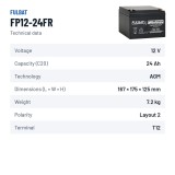 Batteria stazionaria UPS Fulbat FP12-24FR 12V 24Ah AGM – scheda tecnica