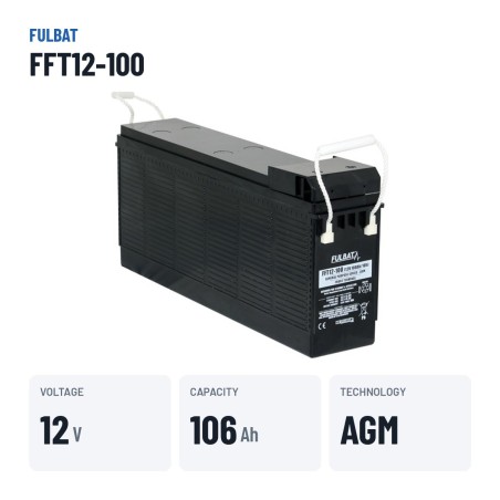 Bateria para telecomunicações Fulbat FFT12-100 12V 106Ah AGM – dados principais