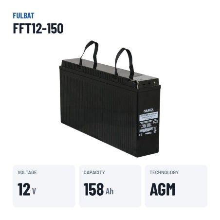 Batería para telecomunicaciones Fulbat FFT12-150 12V 157.6Ah AGM – datos clave