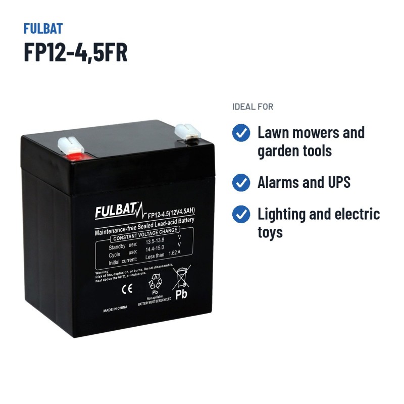 Batería de cortacésped Fulbat FP12-4,5FR 12V 4.5Ah AGM – usos recomendados